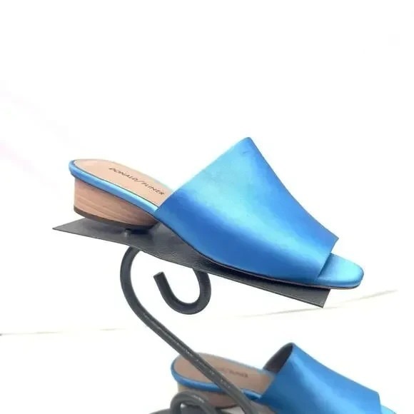 Donald Pliner Shoes - Donald Pliner Rimini Cerulean Blue Satin Slide Sandals Heels Women's Size 9